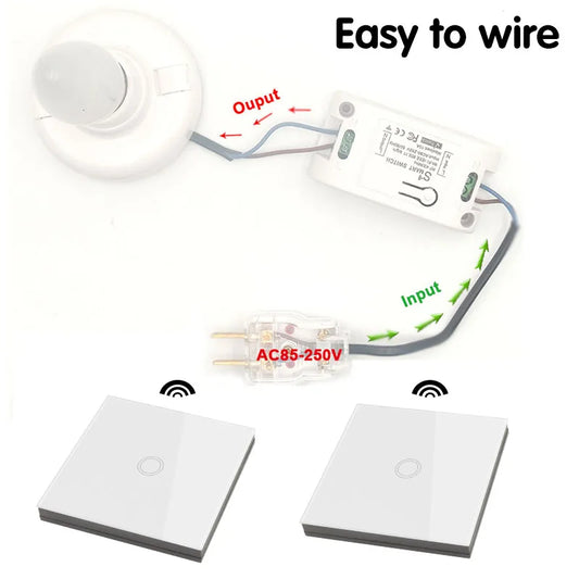 Smart Home Touch Light Switch Led Wireless Wall Switch AC 110V 220V 10A Receiver 1/2/3gang for Ceiling Lamp