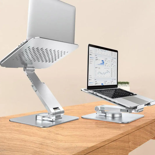 Aluminum Laptop Stand with 360-degree Rotation and Heat Dissipation