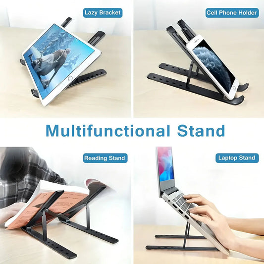 foldable laptop desktop heightening and cooling tablet support stand