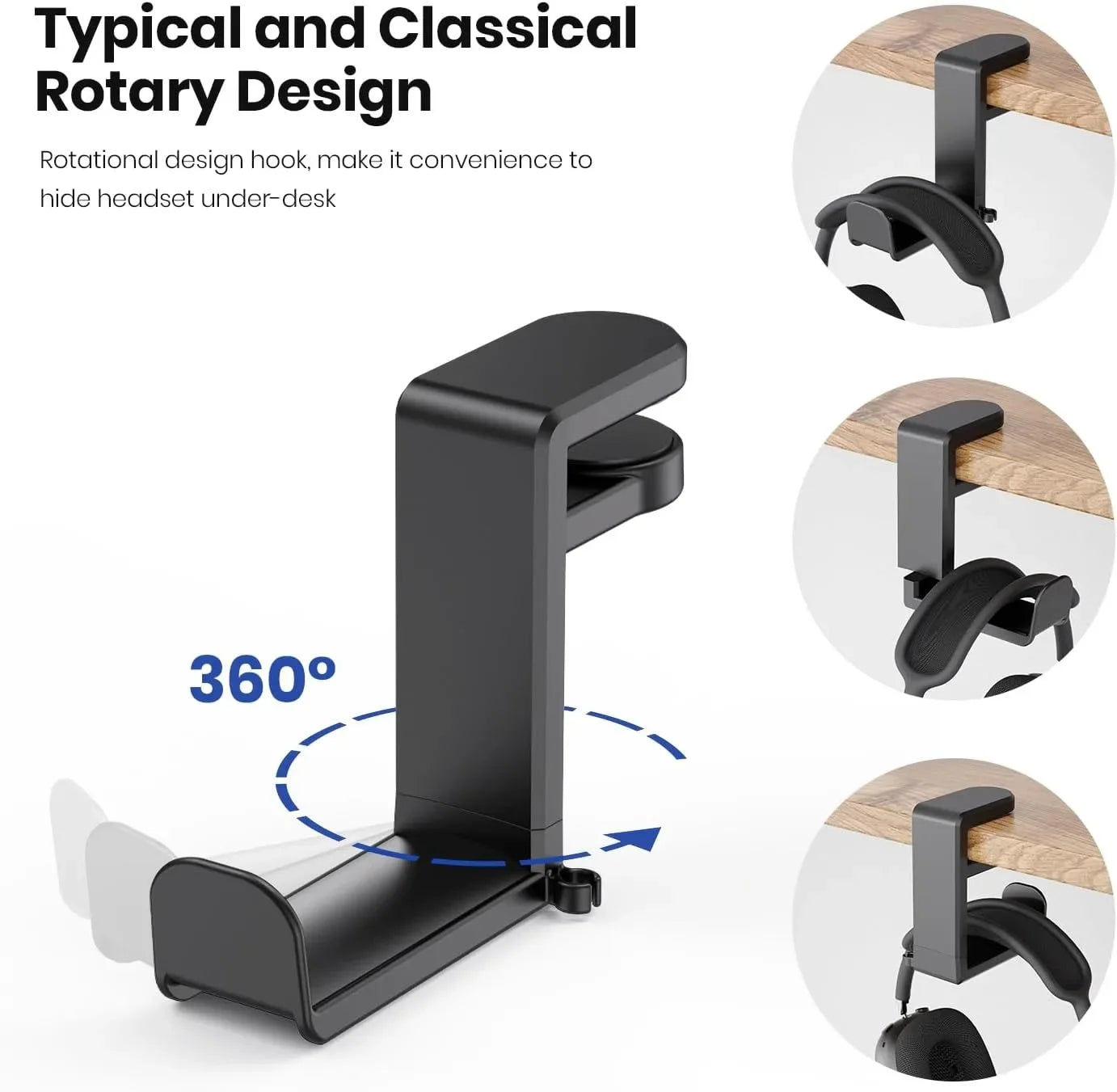 360° Rotating Desktop Headset Holder