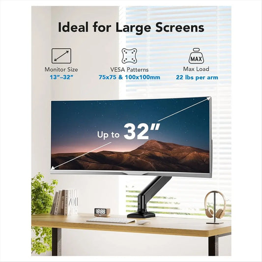 Single Monitor Mount for 13 to 32 Inch Screens