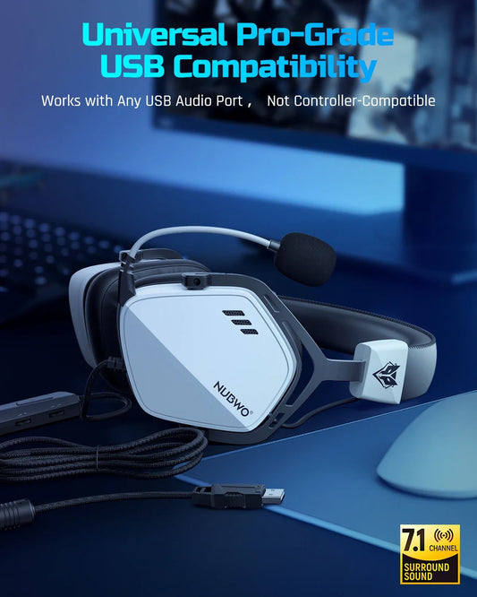 NUBWO HG03 USB-A Gaming Headset with 7.1 Surround and FPS Sound
