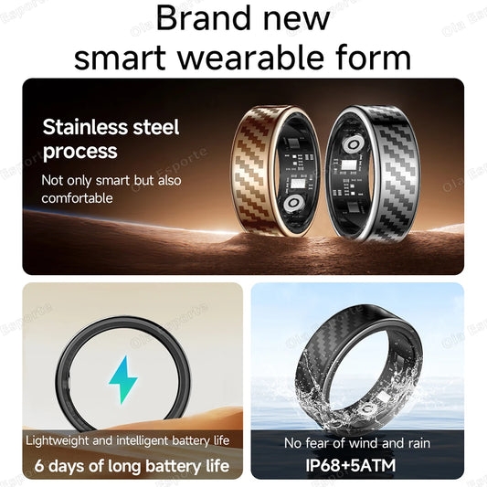 2025 New Smart Ring Call Alert Heart Rate Blood Oxygen Monitoring Pedometer Calorie Multifunctional Fitness Smart Finger Rings