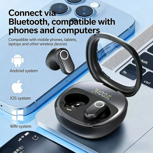 True Wireless Earbuds - Bluetooth 5.4 HiFi Stereo Sound with Built-in Microphone