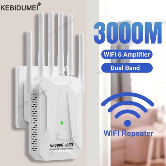 WiFi6 3000Mbps Wireless Repeater Dual Band 2.4Ghz 5GHz WiFi Extender