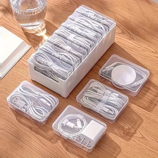 Data Cable Storage Box with 7 Small Compartment Boxes