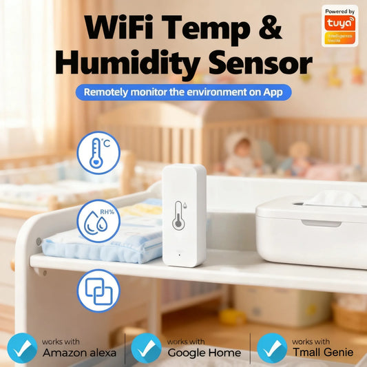 Smart Temperature & Humidity Sensor with WiFi Low Battery Alert