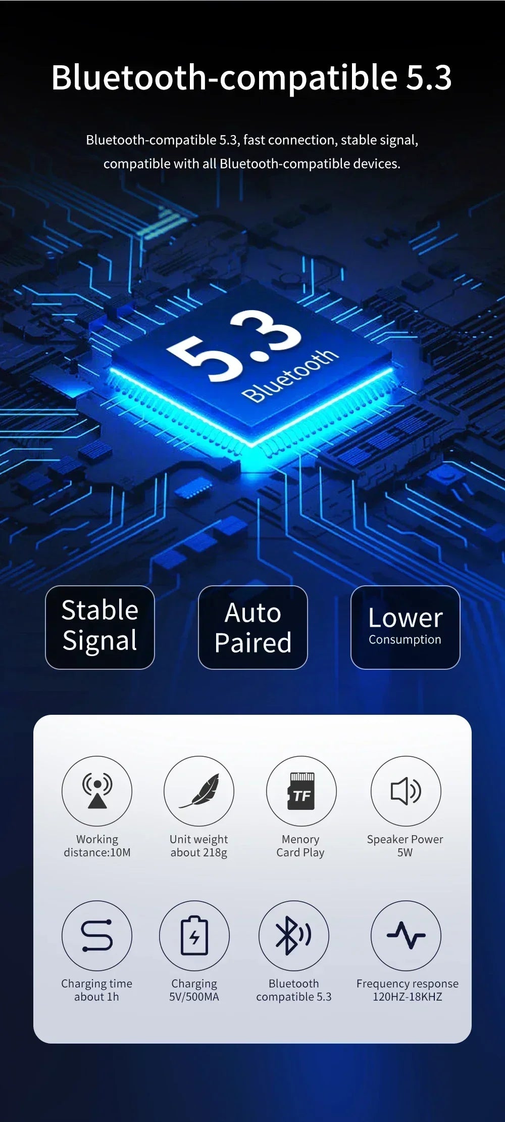 Bluetooth Speaker Mini Portable IPX4 Waterproof Wireless Loudspeaker