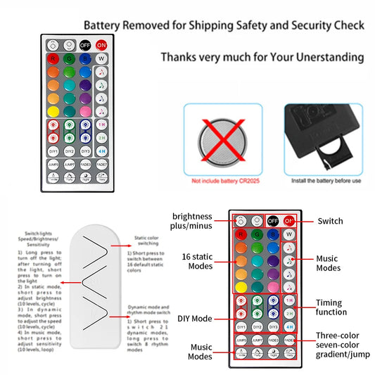Led Strip RGB Light Smart Bluetooth Flexible Remote Control