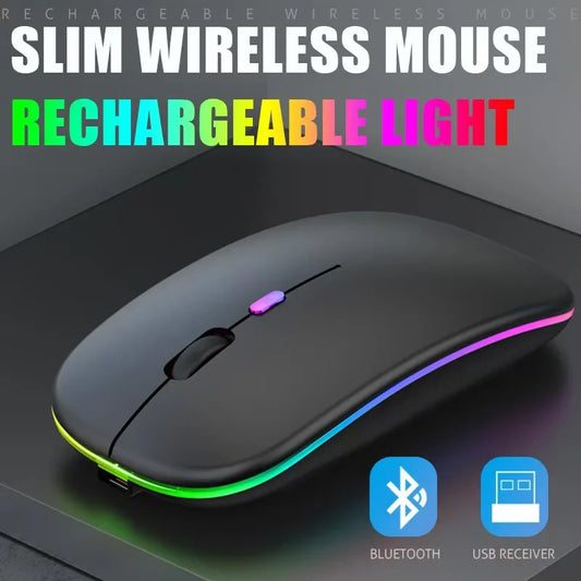 Mute Rechargeable Mice LED Backlit Ergonomic PC